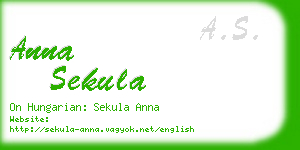 anna sekula business card